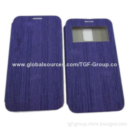 PU Leather Case for Samsung S5 with Window Design